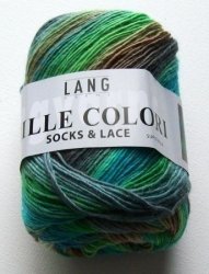  Mille colori socks & lace in türkisgrünbraun